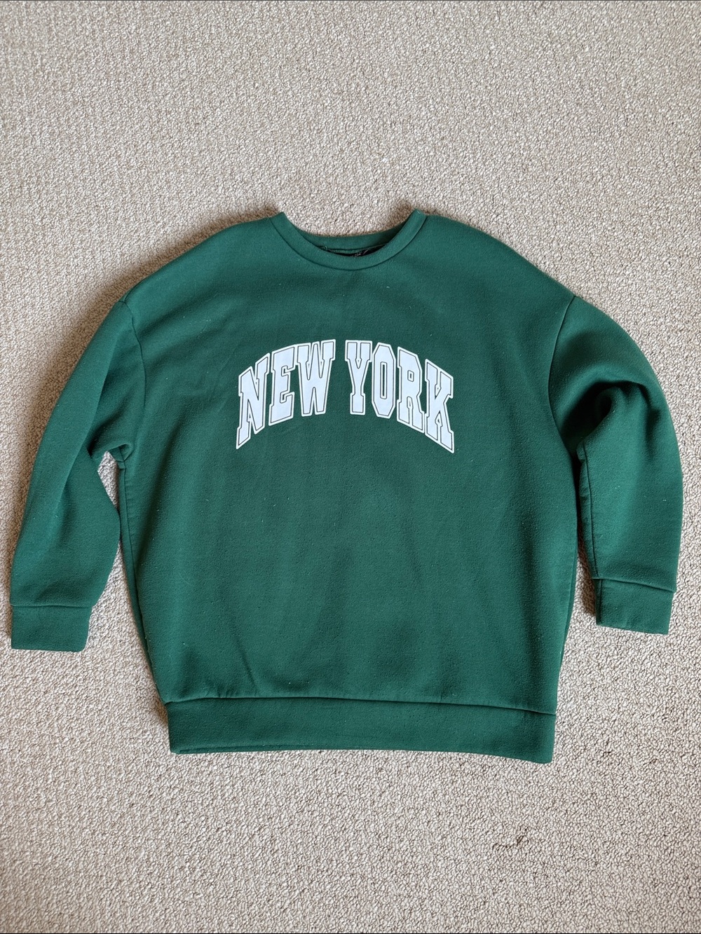 SHEIN Green 'New York' Crewneck Sweatshirt